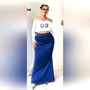 SHEIN Curve Super Stretch Denim Skirt 3X